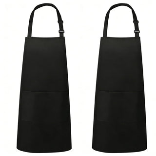 VALOME 2 Pack Kitchen Aprons, Apron for Cooking with 2 Pockets, Unisex Adjustable Neck Strap Chef Aprons for Men Women