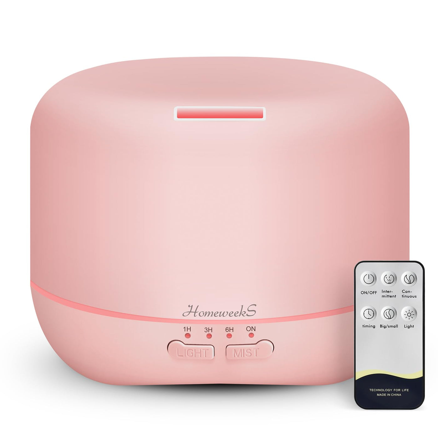 Homeweeks 300ml Essential Oil Diffuser, Quiet Aromatherapy Mist Diffusers for Essential Oils, Wood Grain, Ultrasonic, Remote Control, Timer, 7 Colors Light for Bedroom (300ml)