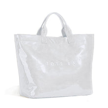 KAMEILONG Women's Large PVC Tote Bag Letters Print Handbags Paper Shoulder Bag Clear Shopping Hobo Bag