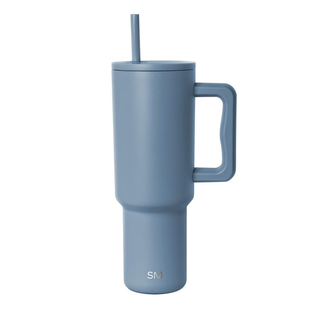 Simple Modern 40 oz Trek Tumbler with Handle and Straw Lid | Cup Holder Friendly Insulated Stainless Steel Travel Mug | Midnight Black