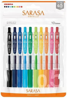 ZEBRA Gel Ballpoint Pen Sarasa Clip 0.5mm 10 Colors Set N JJ15-10C-N