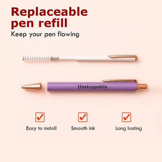 3 pcs Inspirational Pens - Nice Cute Fancy Pen Set Gifts for Women Teacher Coworkers Appreciation Office Supplies Black Ink