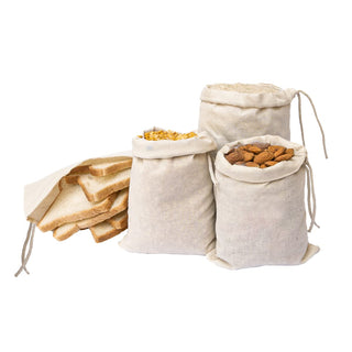 Natural Cotton Reusable Produce Muslin Bags – Multipurpose Drawstring Storage Pouch for Everyday Use (25, 2x3)
