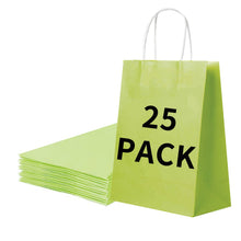 BAG BOX 25 Pack 5.9x3.1x8.25 Inch Brown Gift Bags with Handles,Bulk Kraft Paper Bags for Shopping, Retail, Merchandise, Wedding, Party Favors, Paper Grocery Sacks