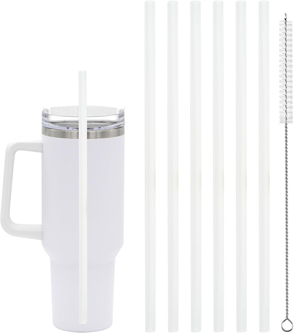 6 Pcs Replacement Straw for Stanley Adventure Quencher 40 oz 30 oz Cup Tumbler,Straws with Cleaning Brush for Stanley Accessories