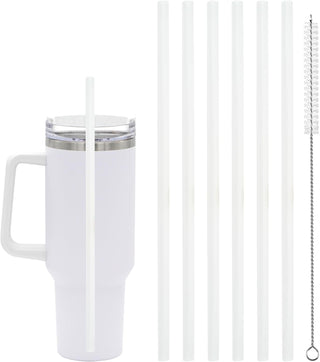 6 Pcs Replacement Straw for Stanley Adventure Quencher 40 oz 30 oz Cup Tumbler,Straws with Cleaning Brush for Stanley Accessories