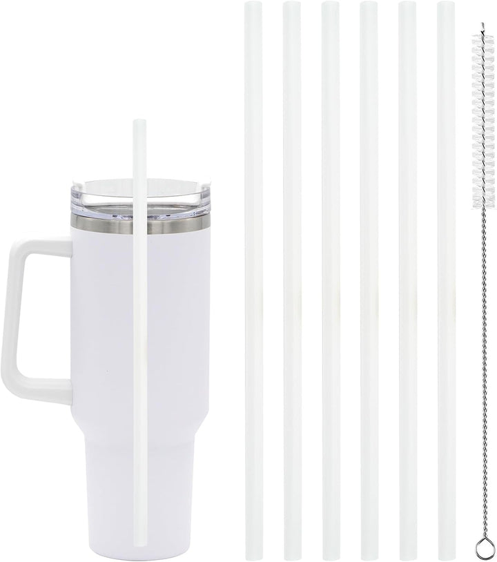 6 Pcs Replacement Straw for Stanley Adventure Quencher 40 oz 30 oz Cup Tumbler,Straws with Cleaning Brush for Stanley Accessories