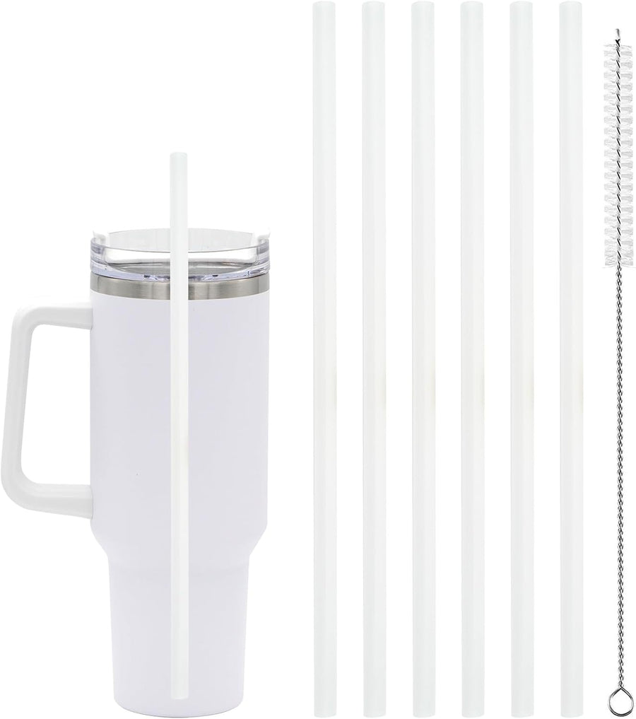 6 Pcs Replacement Straw for Stanley Adventure Quencher 40 oz 30 oz Cup Tumbler,Straws with Cleaning Brush for Stanley Accessories