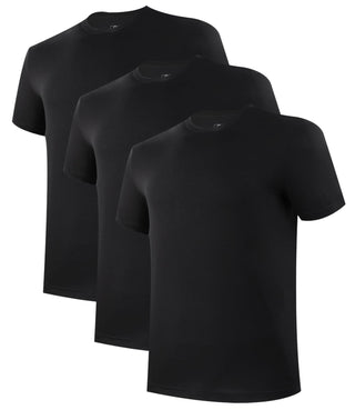 BAMBOO COOL Mens Undershirts Pack, Soft T Shirts for Men, Moisture Wicking Tees, Stretchy Breathable Crew Neck Inner Shirt