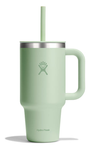Hydro Flask Travel Tumbler with Handle, Lid and Straw - Insulated Stainless Steel in 32 Oz Trillium