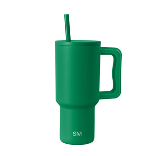 Simple Modern 40 oz Trek Tumbler with Handle and Straw Lid | Cup Holder Friendly Insulated Stainless Steel Travel Mug | Midnight Black