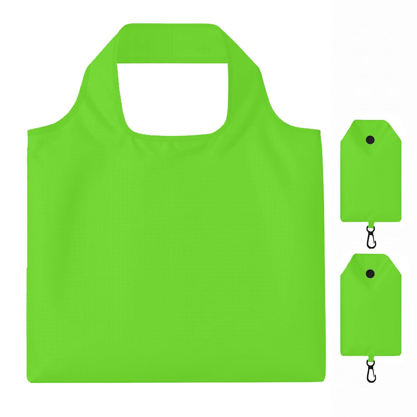 2 Pack Foldable Shopping Bag, Waterproof Reusable Grocery Tote Bag Holder,Nylon(Green A)