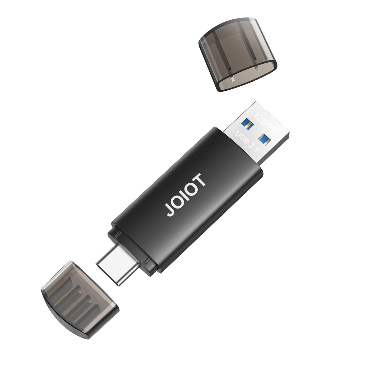 JOIOT 128GB USB C Flash Drive Dual USB 3.0 Flash Drive Type C + USB A Portable Type-C Flash Drive 2-in-1 USB-C Thumb Drive for Smartphone Tablet Computer Mac iPhone 15 Black