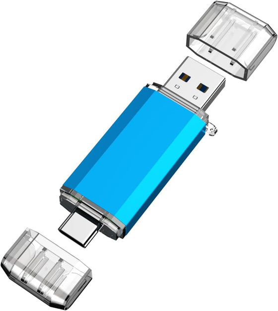 KOOTION USB C Flash Drive 64GB 2 in 1 OTG USB 3.0/Type C Thumb Drive Dual Drive USB C Memory Stick for Smartphone Laptop Tablet PC, Blue