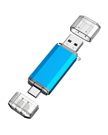 KOOTION USB C Flash Drive 64GB 2 in 1 OTG USB 3.0/Type C Thumb Drive Dual Drive USB C Memory Stick for Smartphone Laptop Tablet PC, Blue