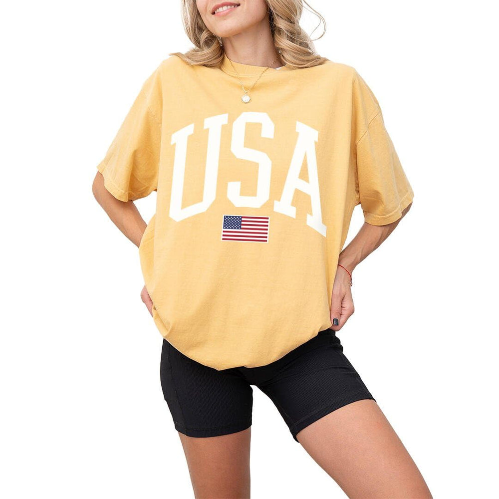 USA T-Shirt for Men, Women, Unisex - Vintage American Flag Graphic Tee - Patriotic Short Sleeve Crew Neck Top - 100% Cotton
