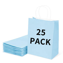 BAG BOX 25 Pack 5.9x3.1x8.25 Inch Brown Gift Bags with Handles,Bulk Kraft Paper Bags for Shopping, Retail, Merchandise, Wedding, Party Favors, Paper Grocery Sacks
