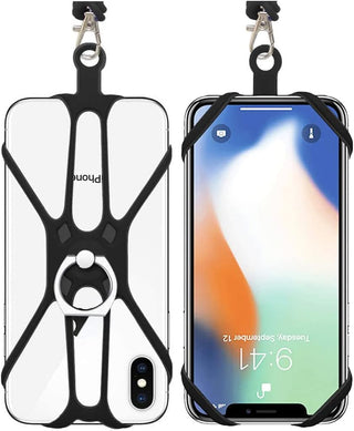 Kinizuxi 2 Pcs Cell Phone Lanyard Crossbody with Adjustable Neck Strap and Phone Ring Grip,Universal Smartphone Lanyard for iPhone Lanyards for Around the Neck Compatible with Most Smartphones
