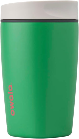 Owala SmoothSip Slider Insulated Stainless Steel Coffee Tumbler, Reusable Iced Coffee Cup, Hot Coffee Travel Mug, BPA Free 12 oz, Vanilla Bean