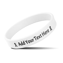 Custom Rubber Bracelets with Text Logo Clipart Customizable Bracelet Personalized 1/2 Inch Silicone Wristbands for Awareness, Events, Support, Promotions