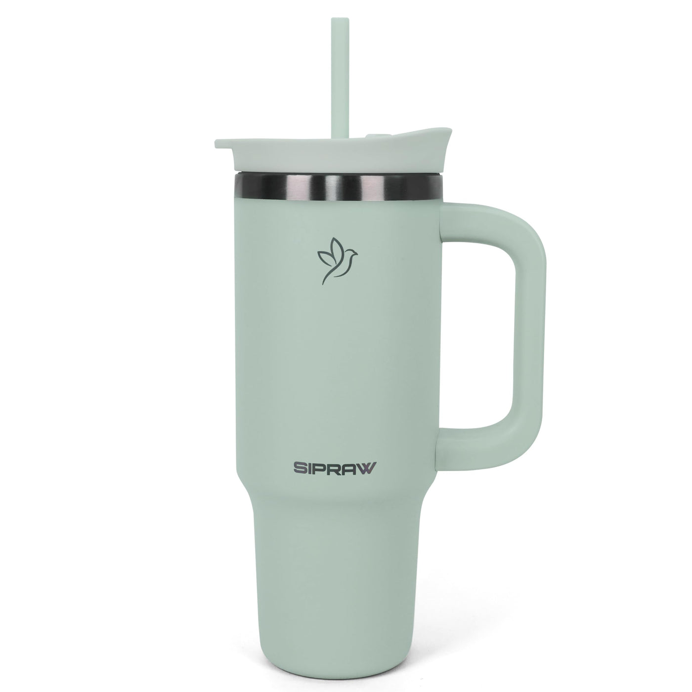 40oz Tumbler with Handle and Straw Insulated Stainless Steel Travel Mug Vacuum Double Wall Coffee Cup Leak Resistant Lid BPA-Free Cup Holder Friendly for Hot & Cold Drinks, Black