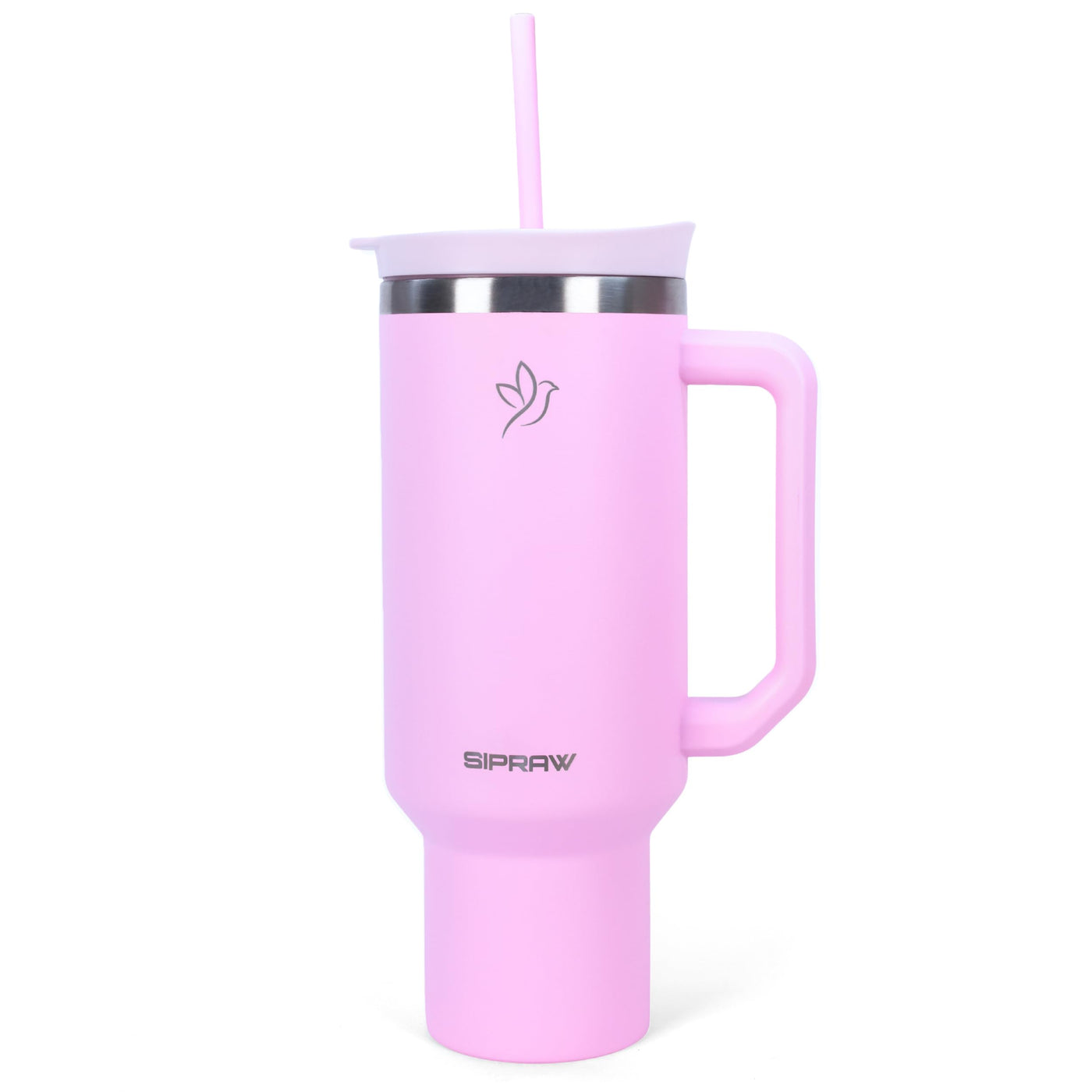 40oz Tumbler with Handle and Straw Insulated Stainless Steel Travel Mug Vacuum Double Wall Coffee Cup Leak Resistant Lid BPA-Free Cup Holder Friendly for Hot & Cold Drinks, Black