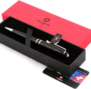 Swiss Engraved Rollerball Pen – Personalized Gift Pen for Men & Women, Refillable Brass Pen with Gift Box, Free Laser Engraving Included