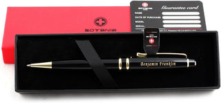 Swiss Engraved Rollerball Pen – Personalized Gift Pen for Men & Women, Refillable Brass Pen with Gift Box, Free Laser Engraving Included