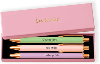 3 pcs Inspirational Pens - Nice Cute Fancy Pen Set Gifts for Women Teacher Coworkers Appreciation Office Supplies Black Ink