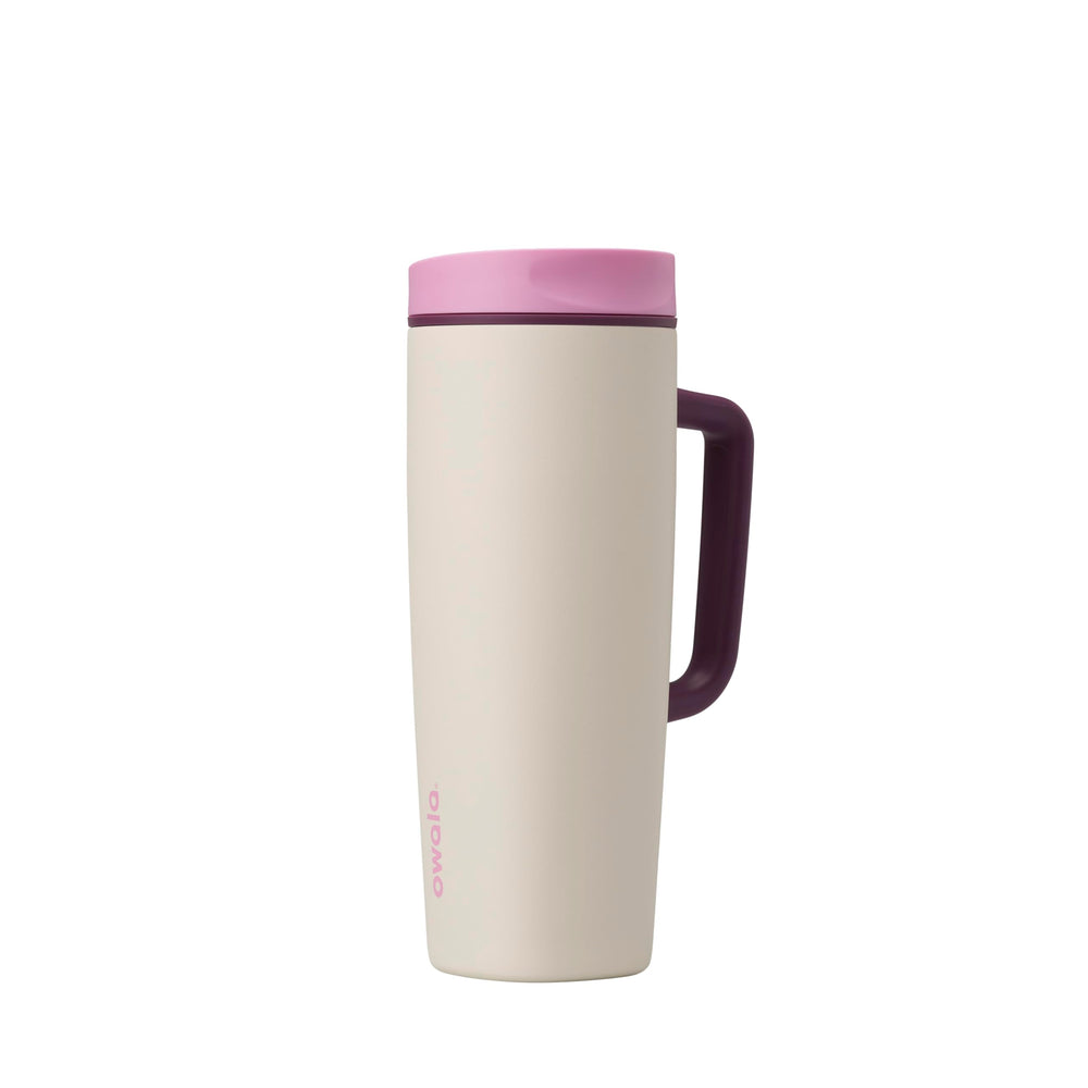 Owala SmoothSip Slider Insulated Stainless Steel Coffee Tumbler, Reusable Iced Coffee Cup, Hot Coffee Travel Mug, BPA Free 20 oz, Vanilla Bean