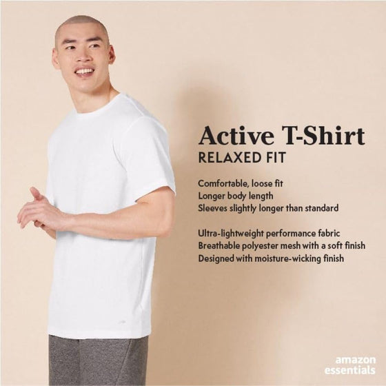 Amazon Essentials Men's Moisture Wicking Breathable Active Performance Tech Gym T-Shirts, Pack of 2 - hover image