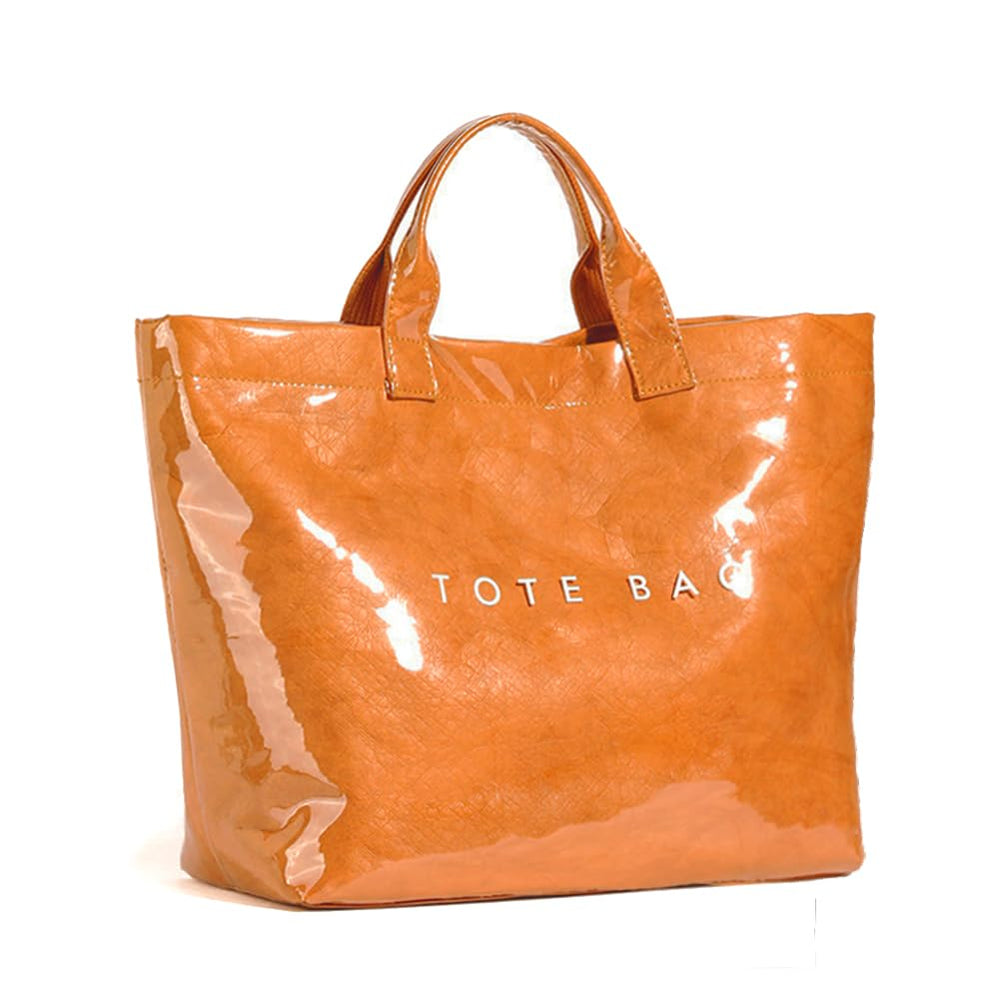 KAMEILONG Women's Large PVC Tote Bag Letters Print Handbags Paper Shoulder Bag Clear Shopping Hobo Bag