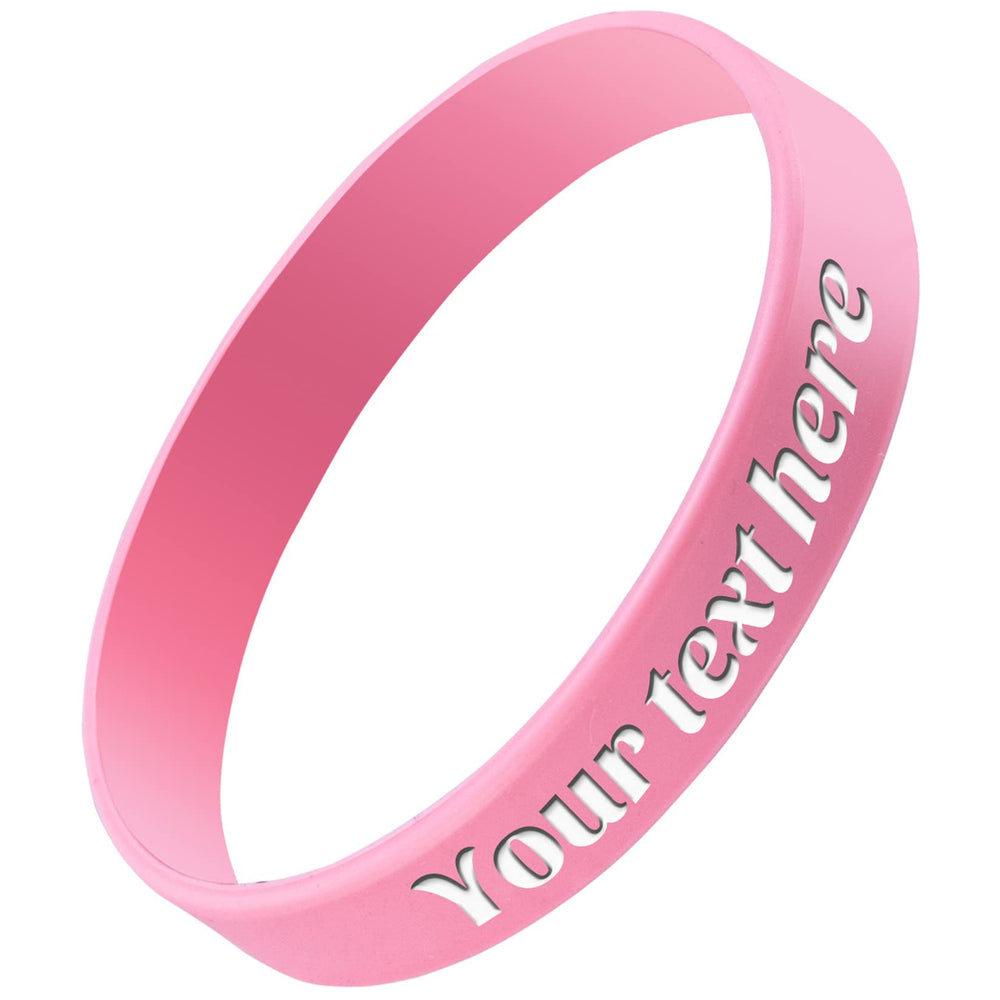Custom Rubber Bracelet 1/10/30/50/100 ct Personalized Silicone Wristbands Customizable Debossed for Motivation, Events, Gifts, Promotions, Party, Awareness