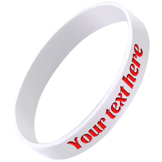 Custom Rubber Bracelet 1/10/30/50/100 ct Personalized Silicone Wristbands Customizable Debossed for Motivation, Events, Gifts, Promotions, Party, Awareness