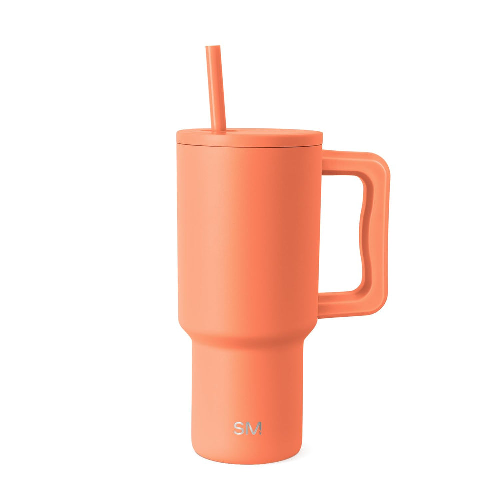 Simple Modern 40 oz Trek Tumbler with Handle and Straw Lid | Cup Holder Friendly Insulated Stainless Steel Travel Mug | Midnight Black
