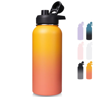 Fijinhom 18 oz Insulated Water Bottle with Handle, 304 Stainless Steel Water Bottles with Wide Mouth, Double Wall Vacuum Sports Water Bottle, BPA Free, Keep Cold and Hot, Pink