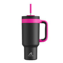 POWCAN 40 oz Tumbler with Handle, 2-in-1 Straw and Sip Lid, Leakproof, Dishwasher Safe, Insulated Stainless Steel Travel Coffee Mug, Keeps Cold for 34 Hours, Fits in Car Cup Holder (Midnight)