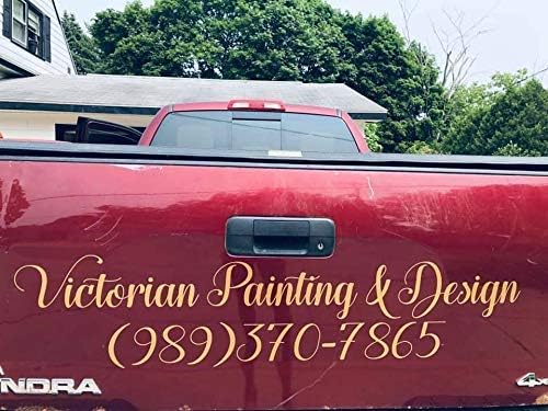 Custom Personalized Text Lettering Vinyl Decal Label Window Sign Sticker | Script Italics Handwritten Cursive