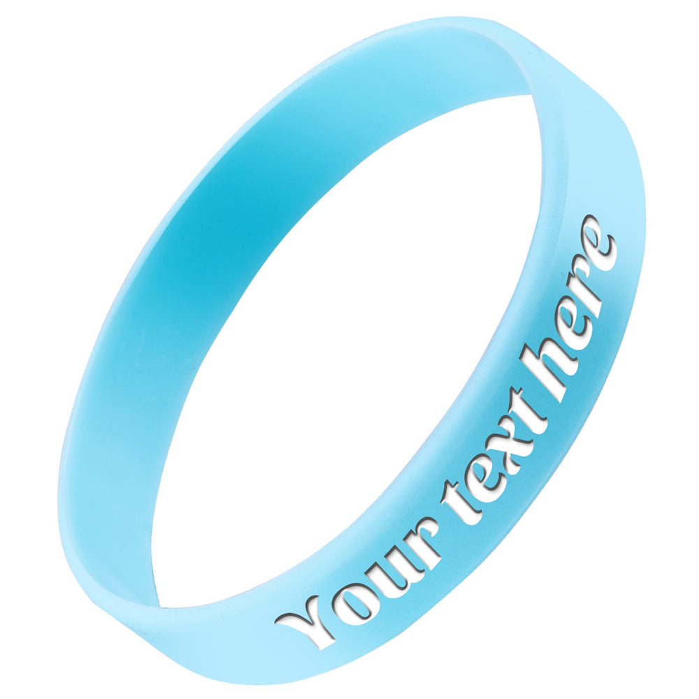Custom Rubber Bracelet 1/10/30/50/100 ct Personalized Silicone Wristbands Customizable Debossed for Motivation, Events, Gifts, Promotions, Party, Awareness