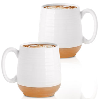 HASENSE Coffee Mugs Gift Set, 20oz Ceramic Mugs Set of 2 with Handle, Glaze Coasters & Spoons in Storage Box,Perfect Valentine‘s Day Gift for Coffee Tea and Cocoa, White