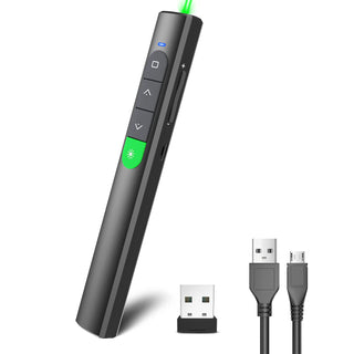 Wireless Presenter Remote, Presentation Clicker with Hyperlink & Volume Remote Control PowerPoint Office Presentation Clicker for Keynote/PPT/Mac/PC/Laptop(Battery Included)