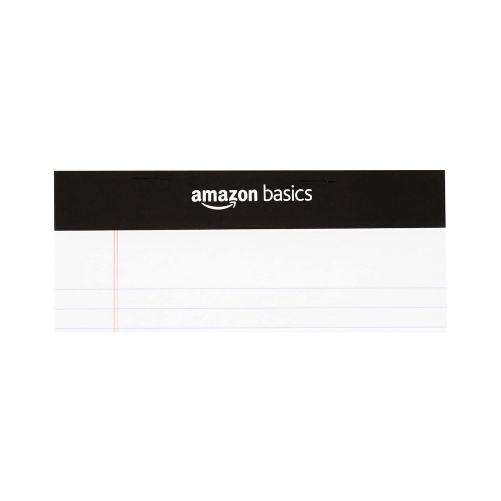 Amazon Basics Narrow Ruled Lined Writing Note Pads for Notes, Office Supplies, 5" x 8", White, 12-Pack of 50 Pages, Perforated
