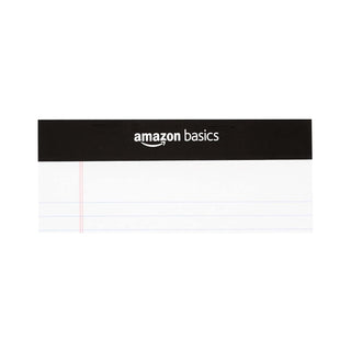 Amazon Basics Narrow Ruled Lined Writing Note Pads for Notes, Office Supplies, 5" x 8", White, 12-Pack of 50 Pages, Perforated