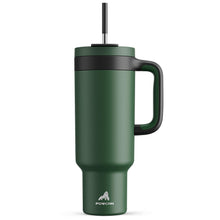POWCAN 40 oz Tumbler with Handle, 2-in-1 Straw and Sip Lid, Leakproof, Dishwasher Safe, Insulated Stainless Steel Travel Coffee Mug, Keeps Cold for 34 Hours, Fits in Car Cup Holder (Midnight)