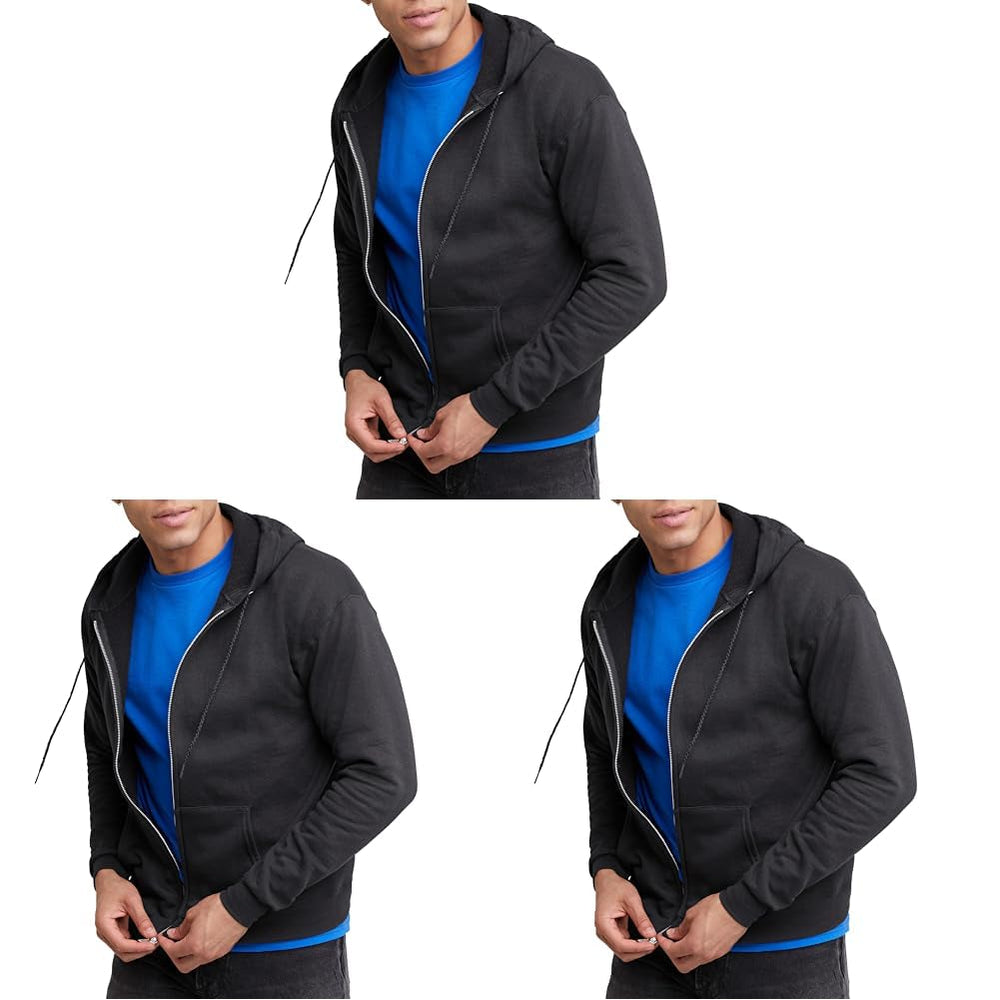 Hanes Men's Zip-up Hoodie, Ecosmart Fleece Full-zip Hoodie for Men, Hooded Sweatshirt