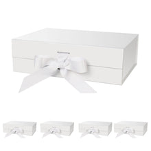 DaiJoob Gift Box with Lid for Presents 10.5x7.5x3.1 Inches with Ribbon and Magnetic Closure(1-Pack) (Black)
