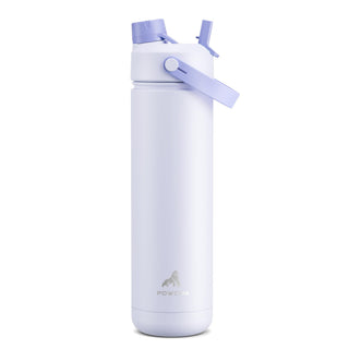 POWCAN 26 oz Insulated Water Bottle with 2-in-1 Straw and Spout Lid, Keep Cold 24H, Leak-Proof, Fits in Car Cup Holder, Stainless Steel Water Bottle for Sports, Travel, and School (Cotton Candy)