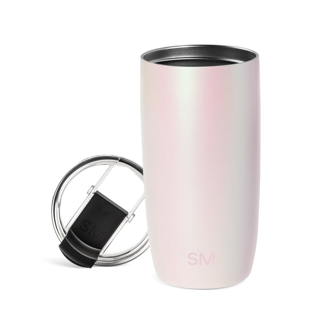 Simple Modern Voyager Tumbler with Flip Lid | Travel Coffee Mug | Insulated Stainless Steel Cold Brew Iced or Hot Coffee Cup | Gifts for Women Men Her Him | 16oz, Almond Birch