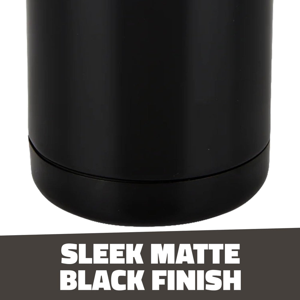 Double Wall Stainless Steel Can Cooler – 5 Inch, Black, Fits Standard Cans - 1 Count
