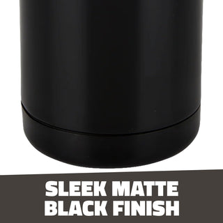 Double Wall Stainless Steel Can Cooler – 5 Inch, Black, Fits Standard Cans - 1 Count